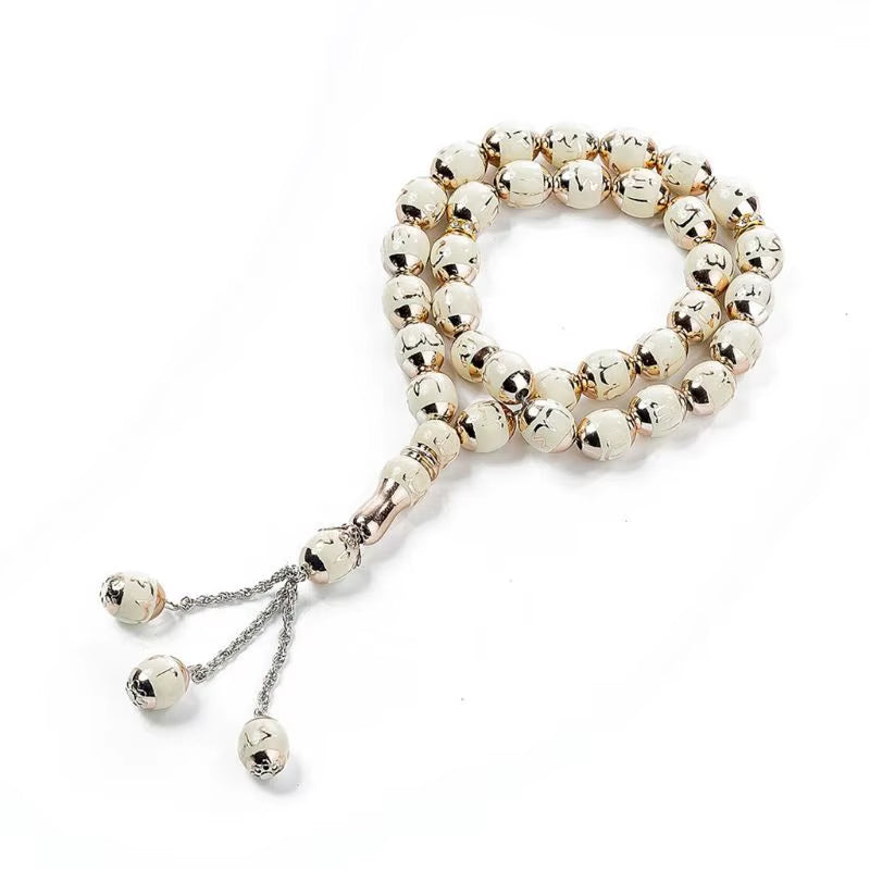 Muslim 12Mm Tasbih 33 Beads Islam Prayer Rosary Islamic Religious Eid Ramadan Gift round Beads with Tassel