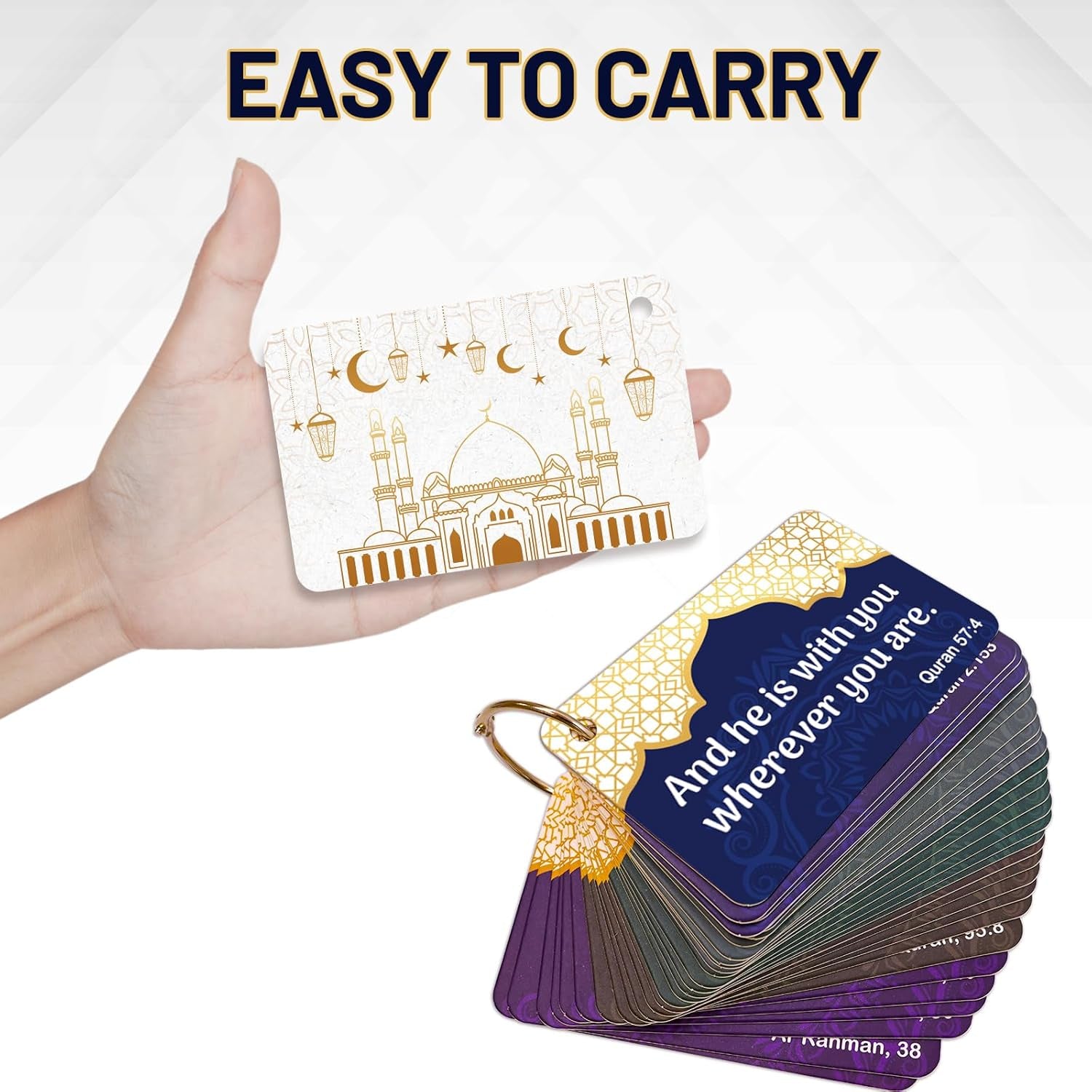 Ramadan Gifts 30 PCS Islamic Affirmations Cards for Men Women English Quran Vers