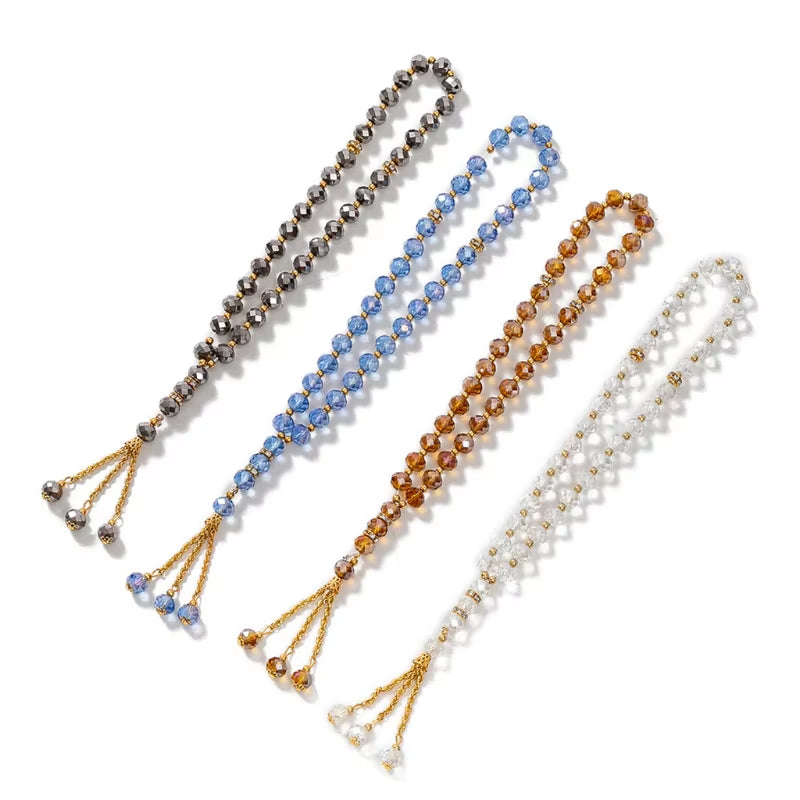 Muslim 12Mm Tasbih 33 Beads Islam Prayer Rosary Islamic Religious Eid Ramadan Gift round Beads with Tassel