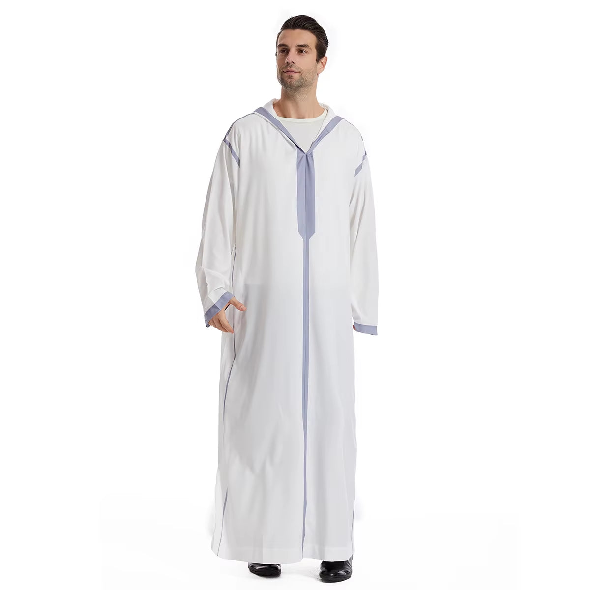 Muslim Men Hooded Robe Dishdasha Modest Islamic Dubai Saudi Prayer Abaya Kaftan Eid Ramadan Morocco Jubba Arab Thobe Abayas