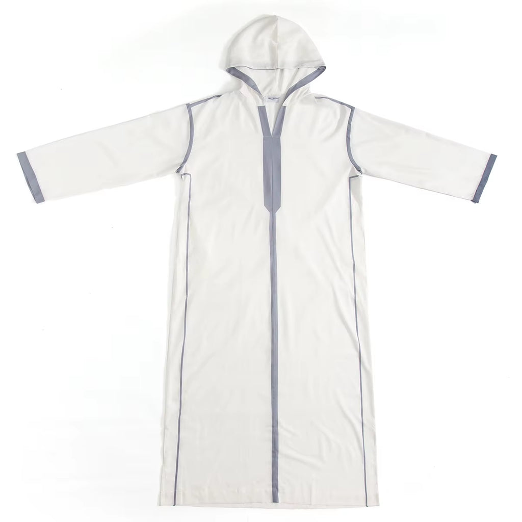 Muslim Men Hooded Robe Dishdasha Modest Islamic Dubai Saudi Prayer Abaya Kaftan Eid Ramadan Morocco Jubba Arab Thobe Abayas
