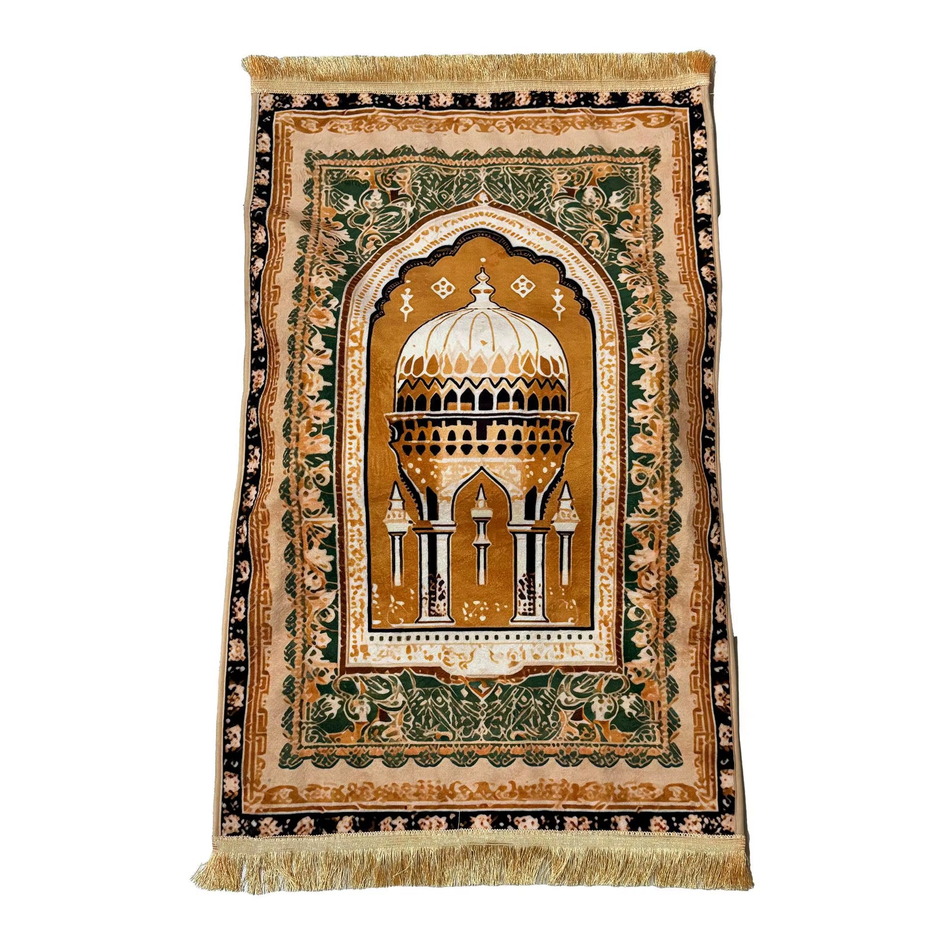 Prayer Rug Living Room Prayer Mat 70*110Cm Muslim Islamic Prayer Rug, Carpet Mat, Kneeling Poly Mat with Vintage Pattern, Tassel