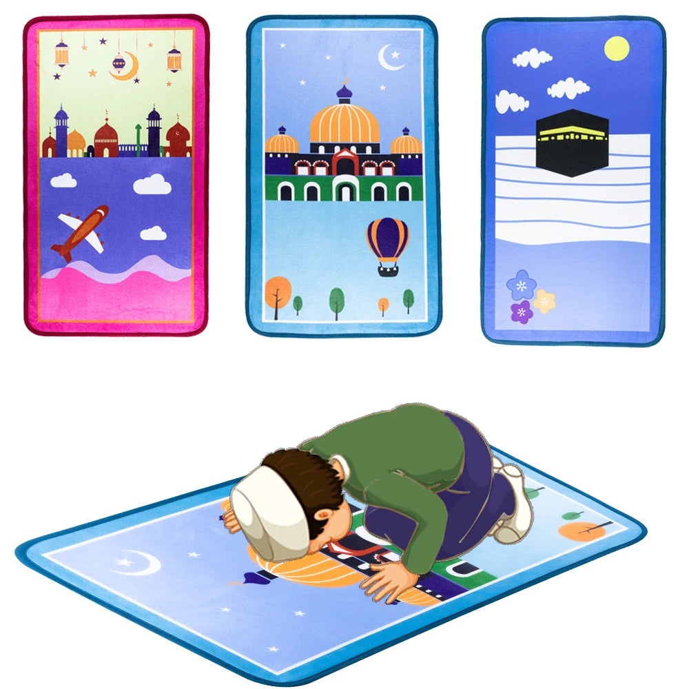Thick Islam Prayer Rug Child Prayer Mat 90 X 50Cm Kids Islamic Gift Children Carpet Custom Prayer Rug Mat for Children