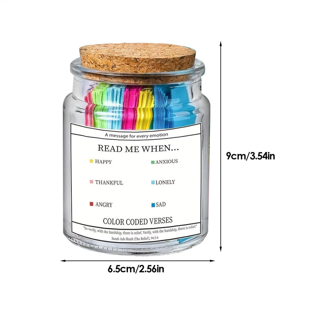 Quran Verse Jar Spiritual Comfort Prayer Bottle Emotional Scripture Jars Notes for Reading Quran Islamic Muslim Prayer Gifts
