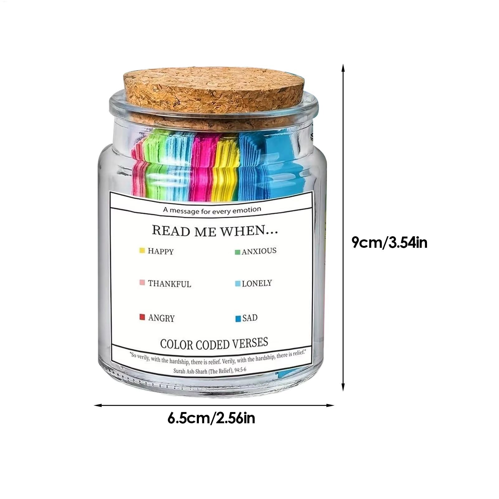 Quran Verse Jar Spiritual Comfort Prayer Bottle Emotional Scripture Jars Notes for Reading Quran Islamic Muslim Prayer Gifts
