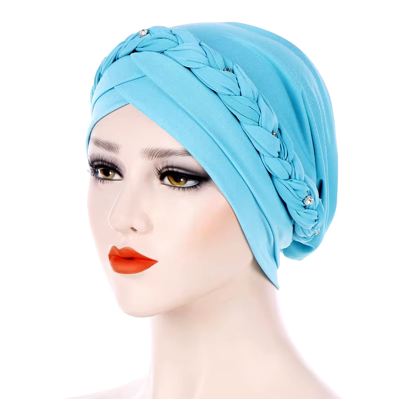 Braid Islamic Milk Silk Polyester Prayer Hats Wraps Hijab Caps Women Muslim Cap Islamic Hijab Turban