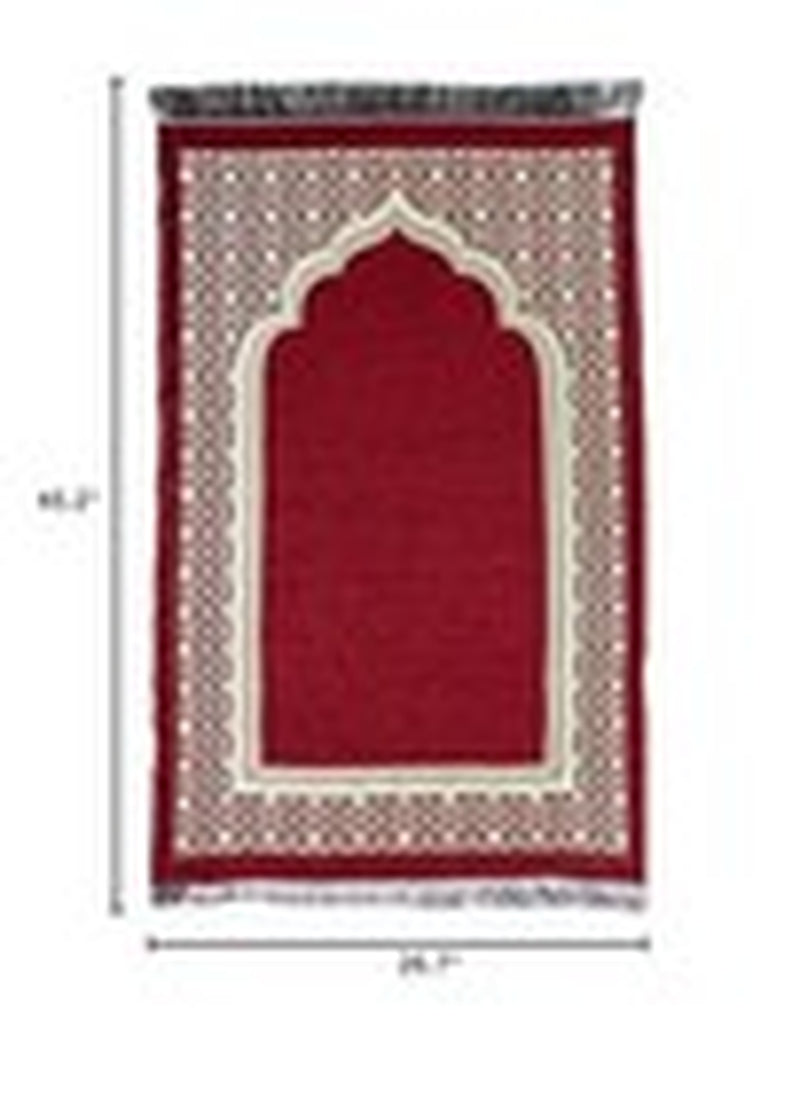 Modefa Turkish Islamic Prayer Mat - Thin Woven Chenille Praying Rug Carpet For