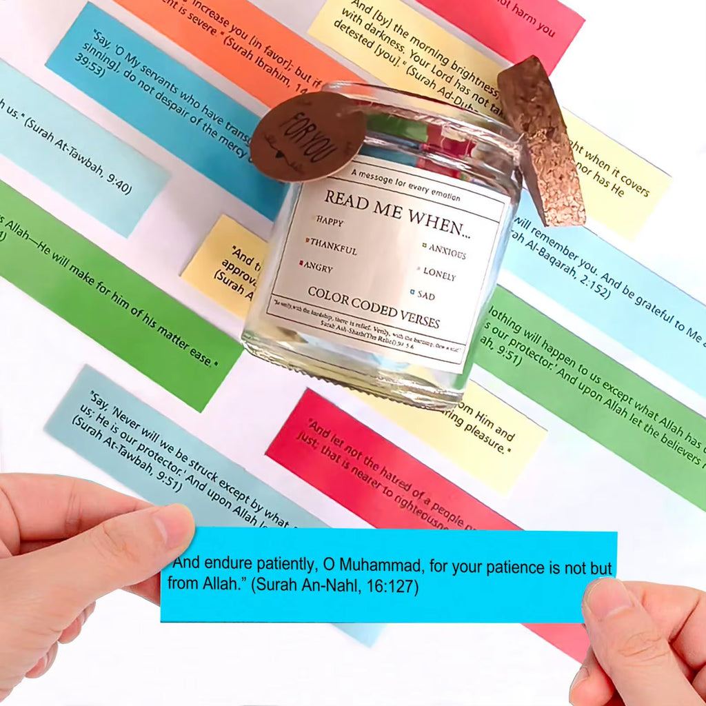 Quran Verse Jar Spiritual Comfort Prayer Bottle Emotional Scripture Jars Notes for Reading Quran Islamic Muslim Prayer Gifts