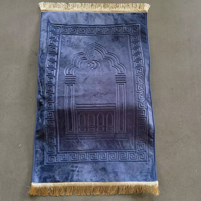 Prayer Rug Living Room Prayer Mat 70*110Cm Muslim Islamic Prayer Rug, Carpet Mat, Kneeling Poly Mat with Vintage Pattern, Tassel
