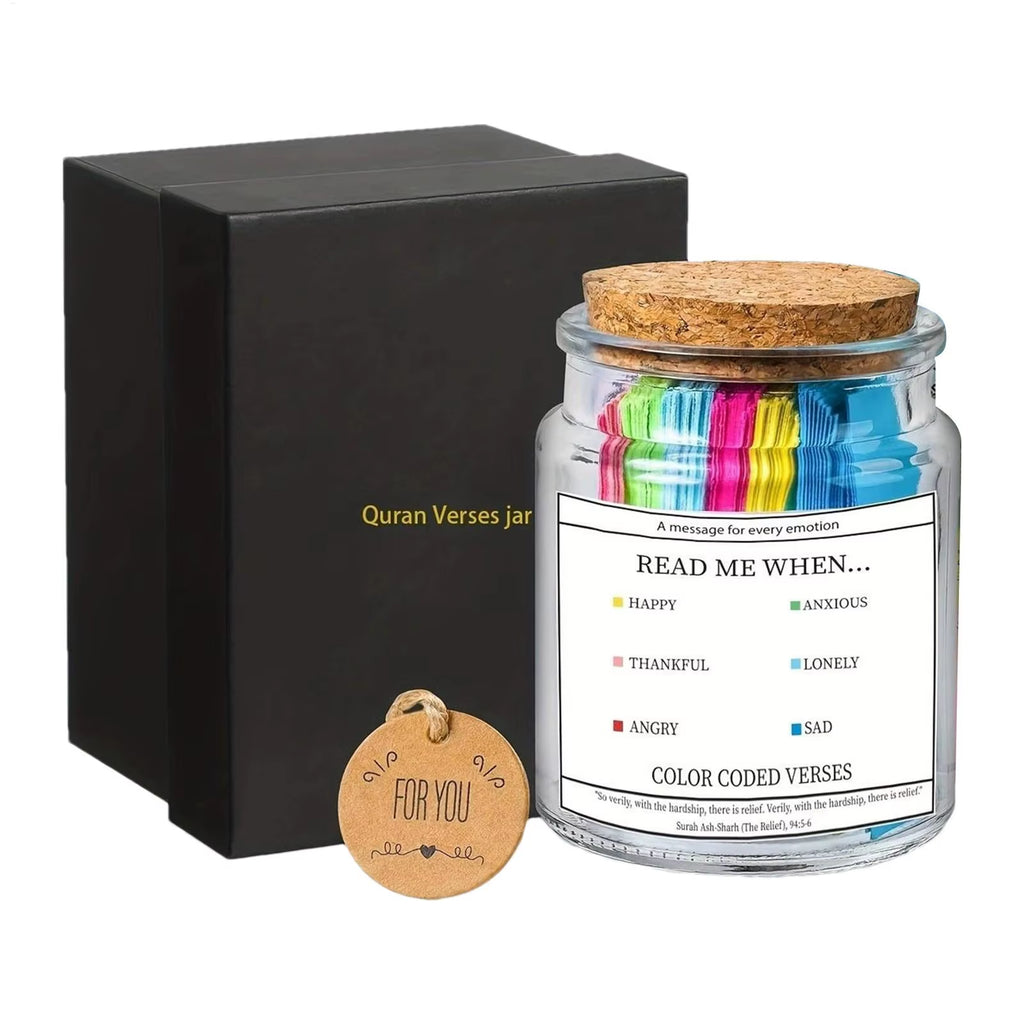Quran Verse Jar Spiritual Comfort Prayer Bottle Emotional Scripture Jars Notes for Reading Quran Islamic Muslim Prayer Gifts