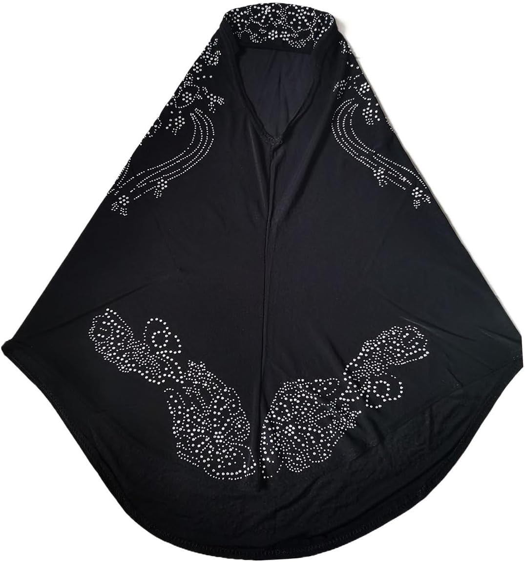 Muslim Islam Crystal Headscarf Hijabs Cap for Women Girl Cotton Long Scarf Wrap