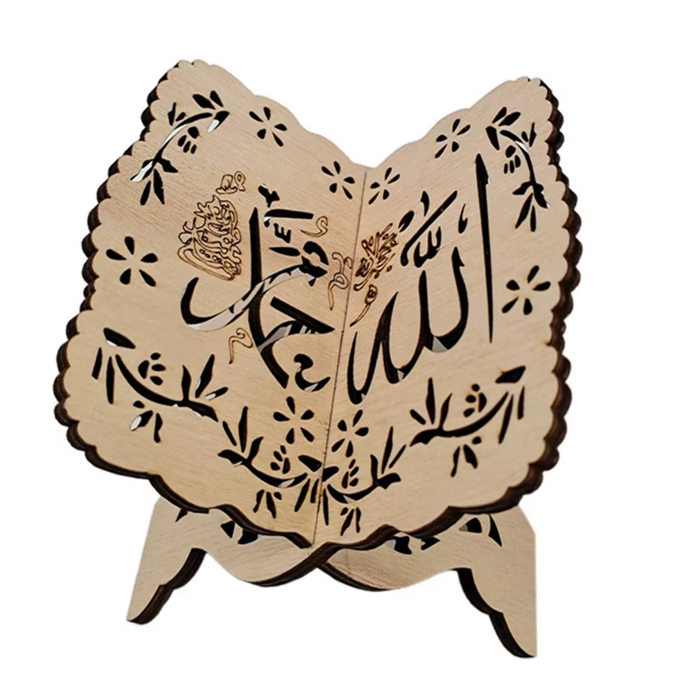 DIY Kuran Quran Koran Holy Book Stand Holder Folding Bible Bookshelf Ramadan Muslim Islamic Eid Organizer Display Reading Prayer