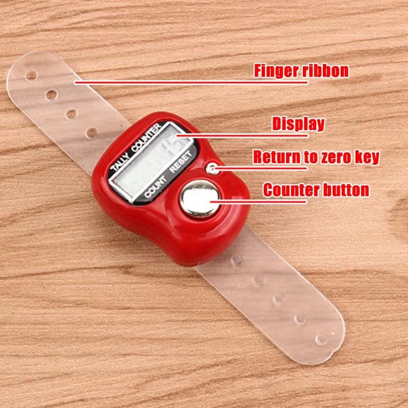 Mini Finger Counter Islamic Bead 5 Digital LED Electronic Handheld Tally Counter Clicker Counter Ring