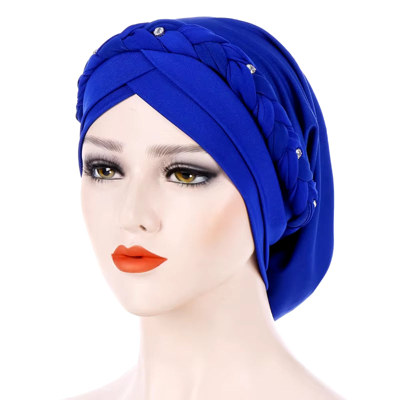 Braid Islamic Milk Silk Polyester Prayer Hats Wraps Hijab Caps Women Muslim Cap Islamic Hijab Turban