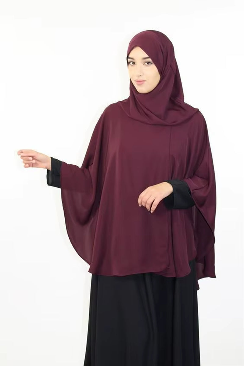 Muslim Hijab Overhead Prayer Dress for Women Islamic Scarf Burka Big Shawls Tops Shirts Ramadan Worship Service