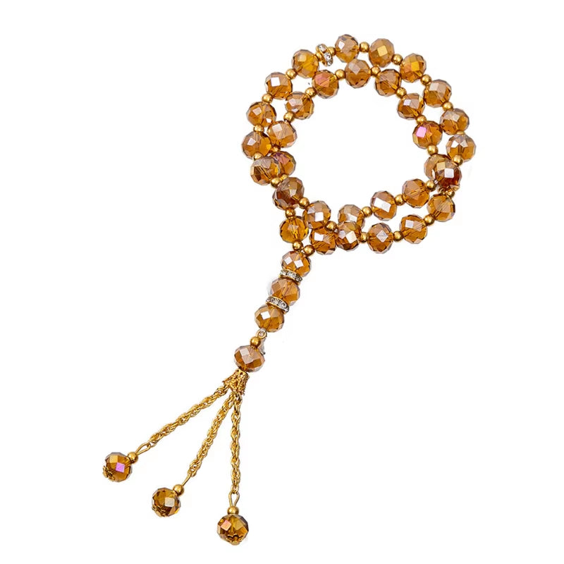 Muslim 12Mm Tasbih 33 Beads Islam Prayer Rosary Islamic Religious Eid Ramadan Gift round Beads with Tassel