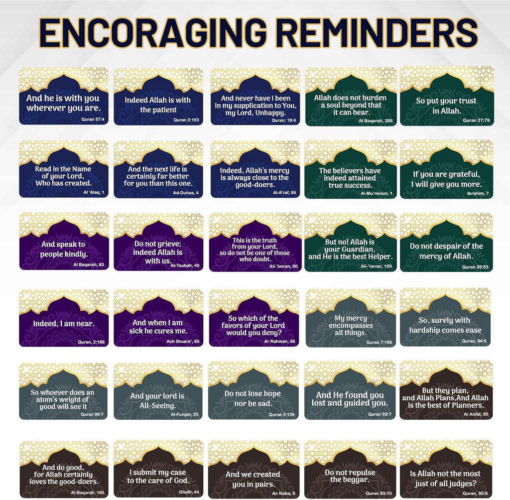 Ramadan Gifts 30 PCS Islamic Affirmations Cards for Men Women English Quran Vers