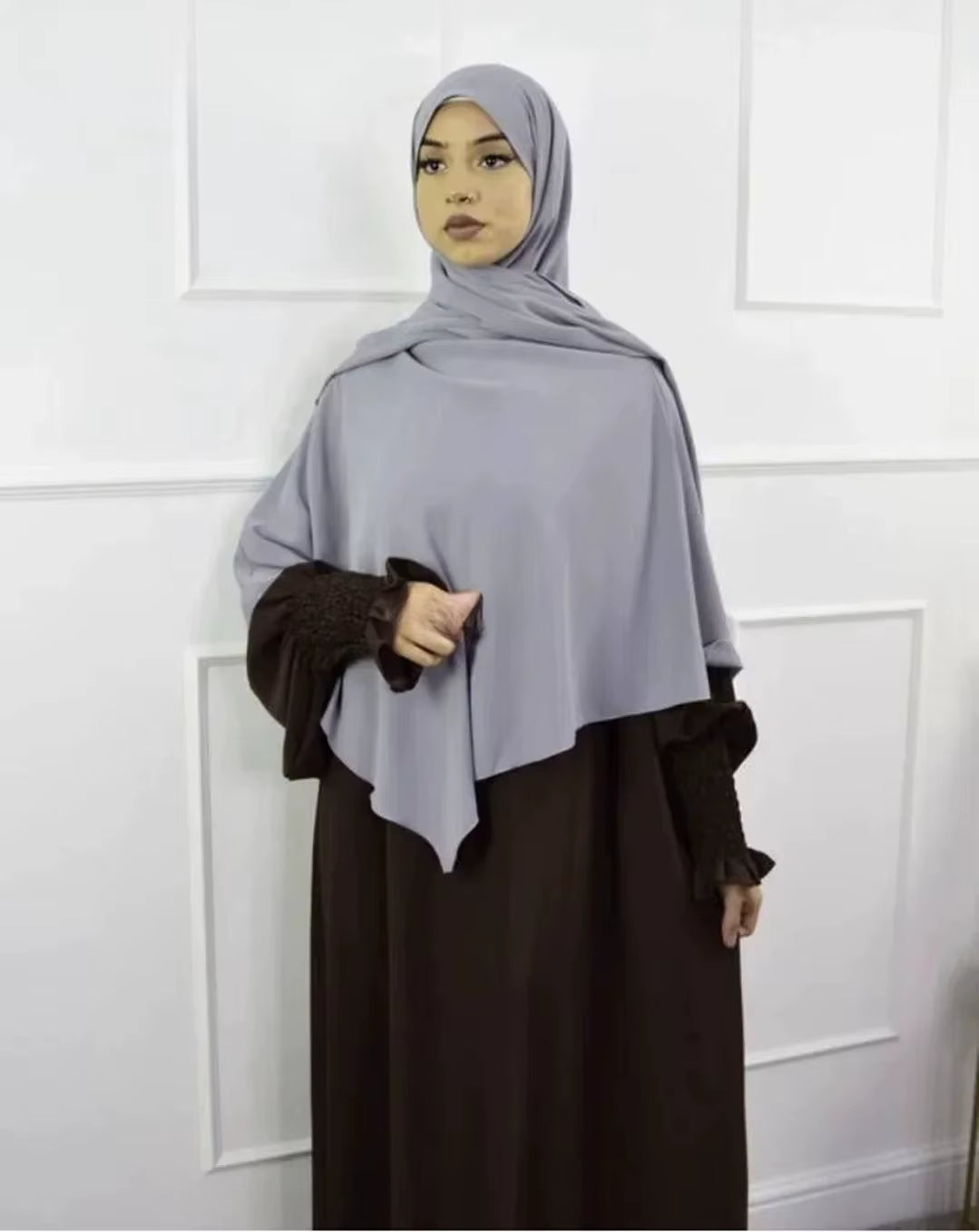 Premium anti Slip Prayer Hijab Set - Jersey Khimar & Abaya W/ Silicone Grip Band - Breathable Modest Islamic Wear for Women