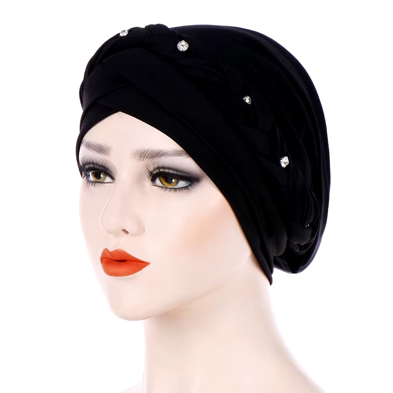 Braid Islamic Milk Silk Polyester Prayer Hats Wraps Hijab Caps Women Muslim Cap Islamic Hijab Turban