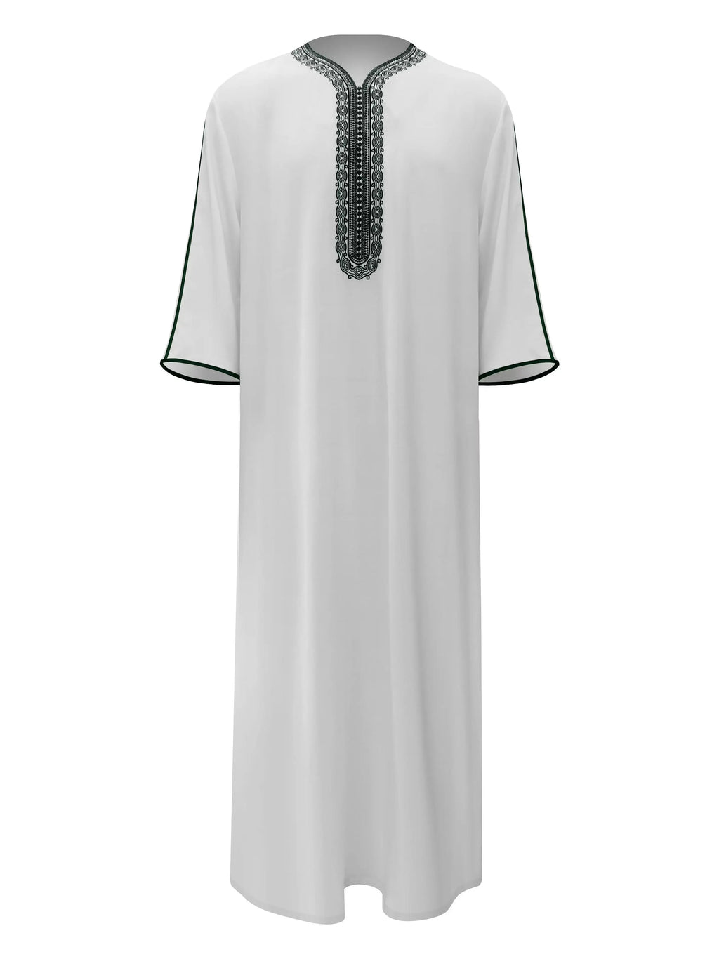 2024 Embroidered Traditional Men Jalabiyas Jubbah Muslim Men'S Thobe Islamic Clothing Ramadan Thobe Robe Ramadan