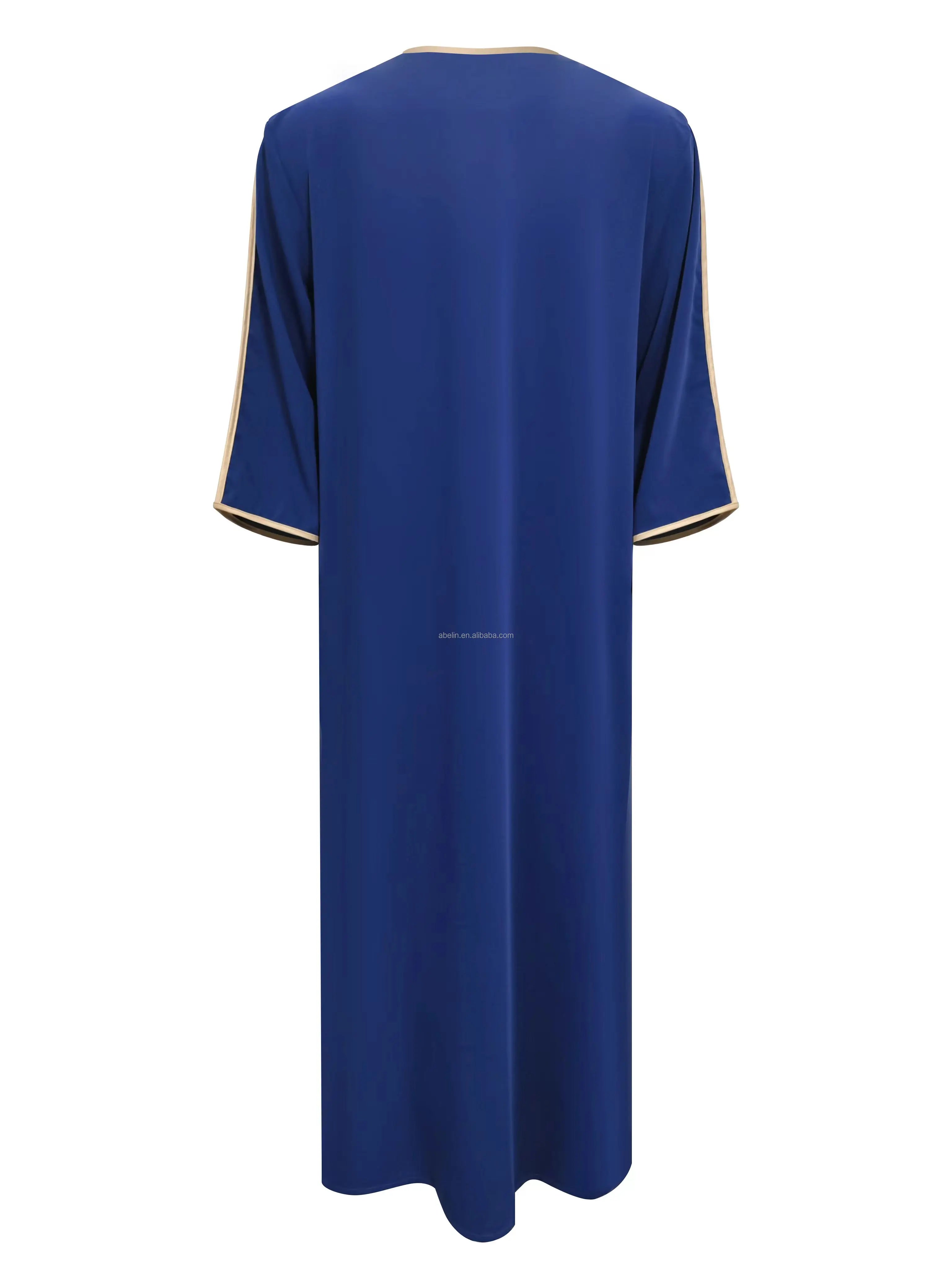 2024 Embroidered Traditional Men Jalabiyas Jubbah Muslim Men'S Thobe Islamic Clothing Ramadan Thobe Robe Ramadan