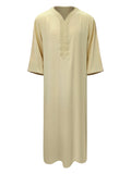 2024 Embroidered Traditional Men Jalabiyas Jubbah Muslim Men'S Thobe Islamic Clothing Ramadan Thobe Robe Ramadan