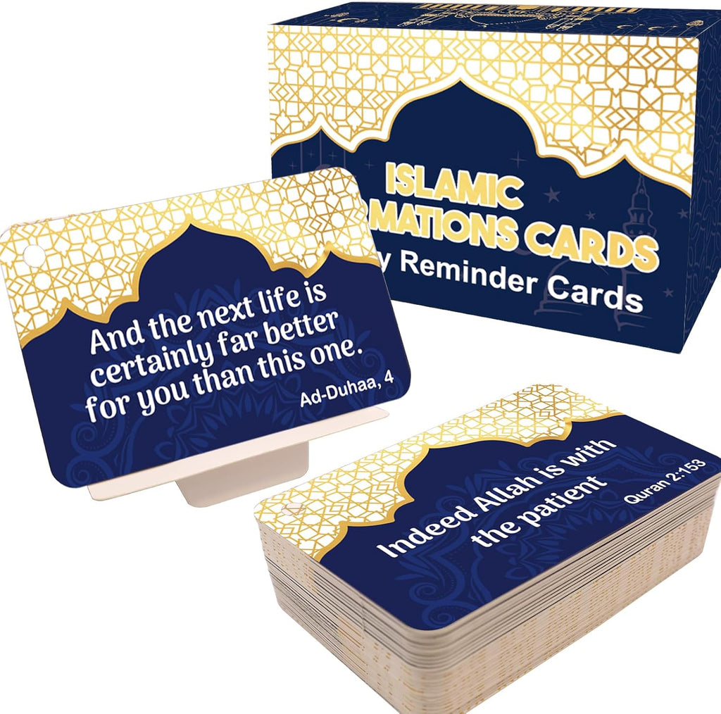 Ramadan Gifts 30 PCS Islamic Affirmations Cards for Men Women English Quran Vers