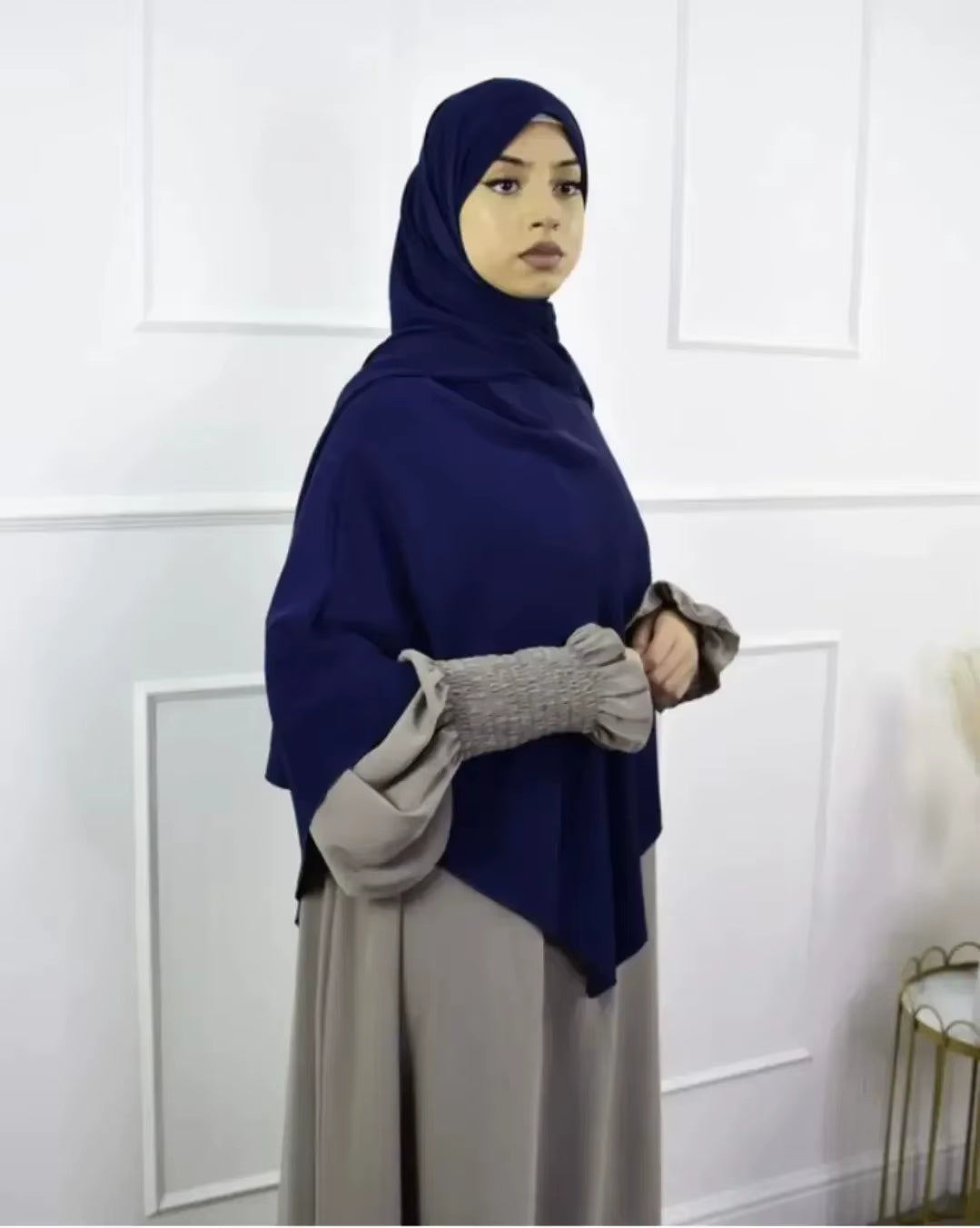 Premium anti Slip Prayer Hijab Set - Jersey Khimar & Abaya W/ Silicone Grip Band - Breathable Modest Islamic Wear for Women