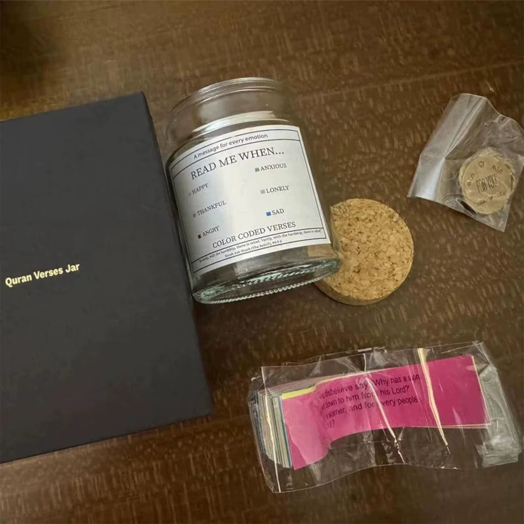 Quran Verse Jar Spiritual Comfort Prayer Bottle Emotional Scripture Jars Notes for Reading Quran Islamic Muslim Prayer Gifts