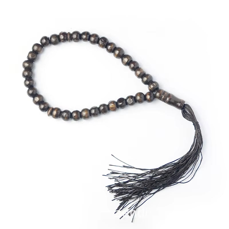 Muslim 12Mm Tasbih 33 Beads Islam Prayer Rosary Islamic Religious Eid Ramadan Gift round Beads with Tassel