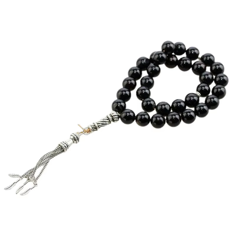 Muslim 12Mm Tasbih 33 Beads Islam Prayer Rosary Islamic Religious Eid Ramadan Gift round Beads with Tassel