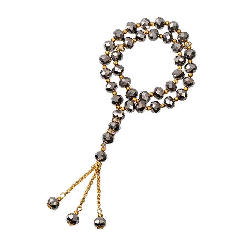 Muslim 12Mm Tasbih 33 Beads Islam Prayer Rosary Islamic Religious Eid Ramadan Gift round Beads with Tassel