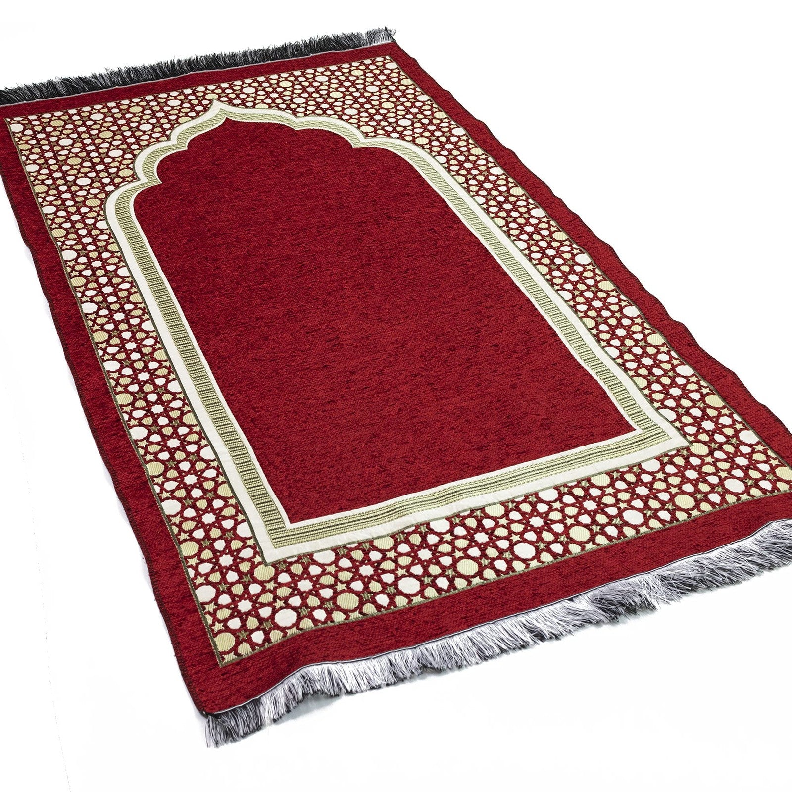 Modefa Turkish Islamic Prayer Mat - Thin Woven Chenille Praying Rug Carpet For