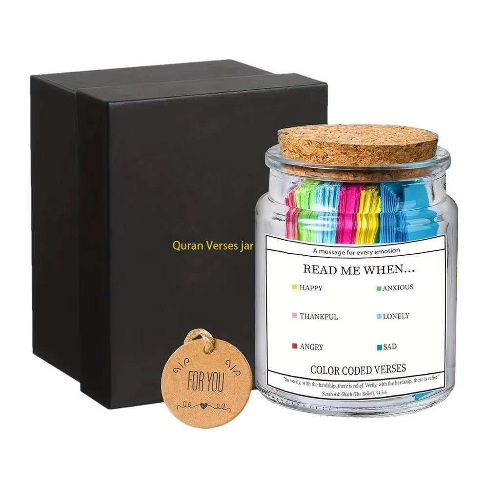 Quran Verse Jar Spiritual Comfort Prayer Bottle Emotional Scripture Jars Notes for Reading Quran Islamic Muslim Prayer Gifts