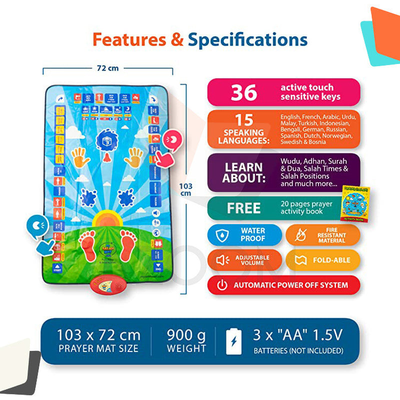 Interactive Kids Prayer Mat | My Salah Mat| Kids Gift| Ramadan