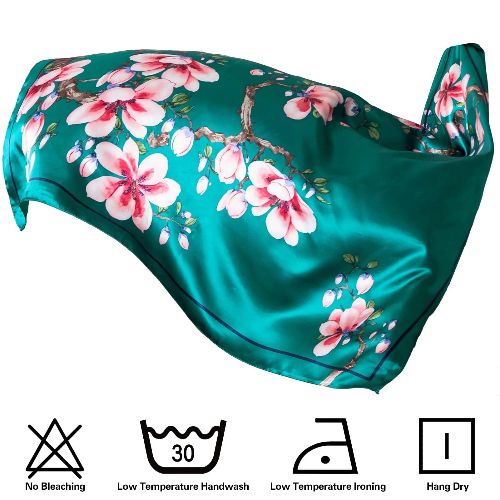 Large Square Women'S Satin Head Scarf Bandana, 4 Pack