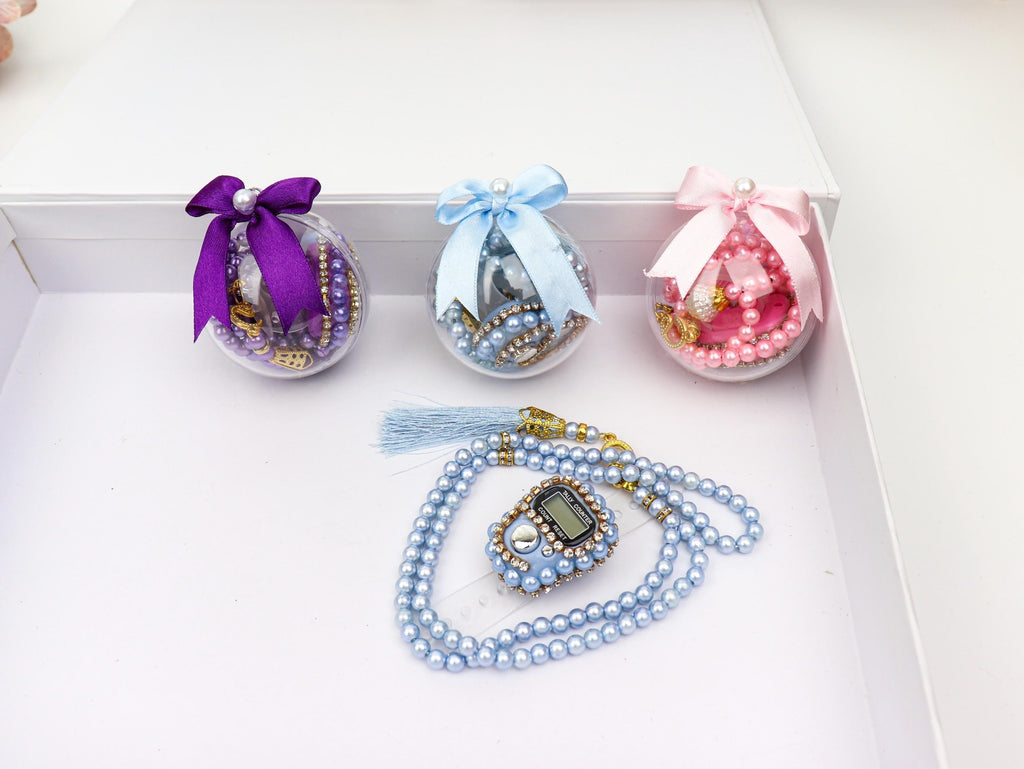 Digital Tasbih Set: Pearl Prayer Beads, Muslim Wedding Favor, Islamic Gifts, Ramadan, Eid
